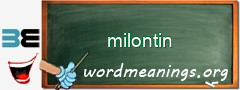 WordMeaning blackboard for milontin